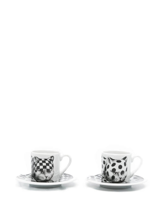 High Fidelity cat-print teacups (set of two)