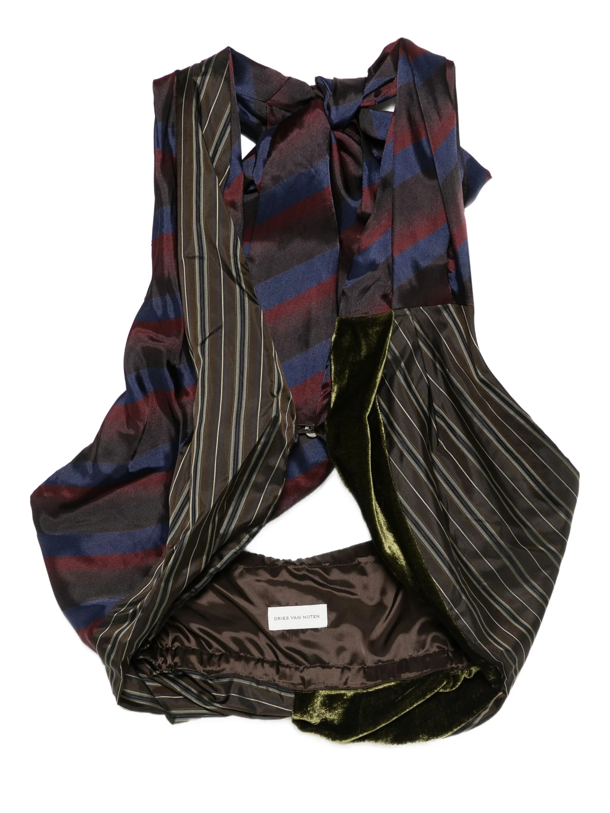 striped colour-block vest
