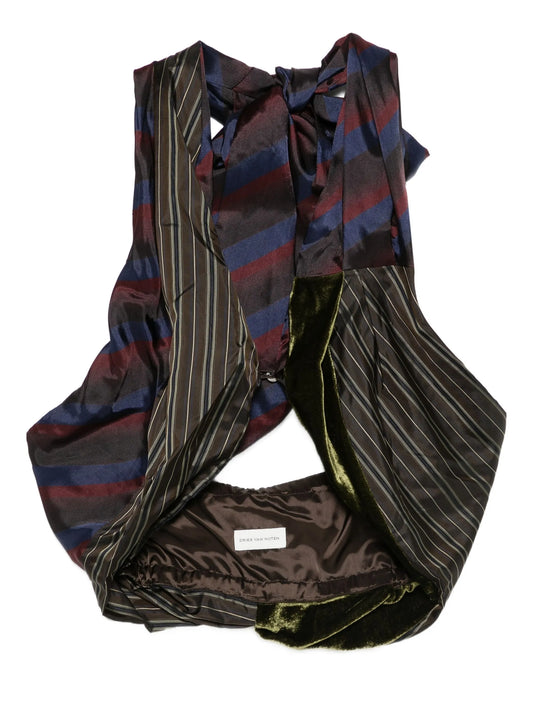 striped colour-block vest