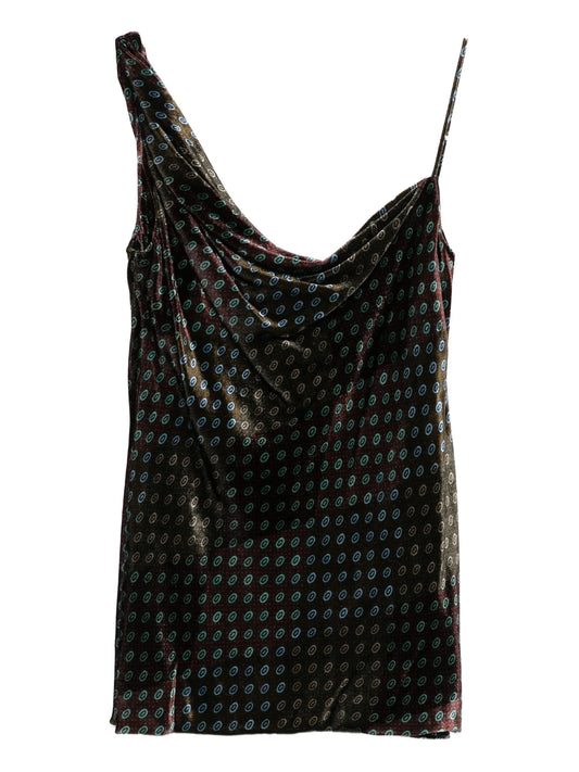 one-shoulder patterned top