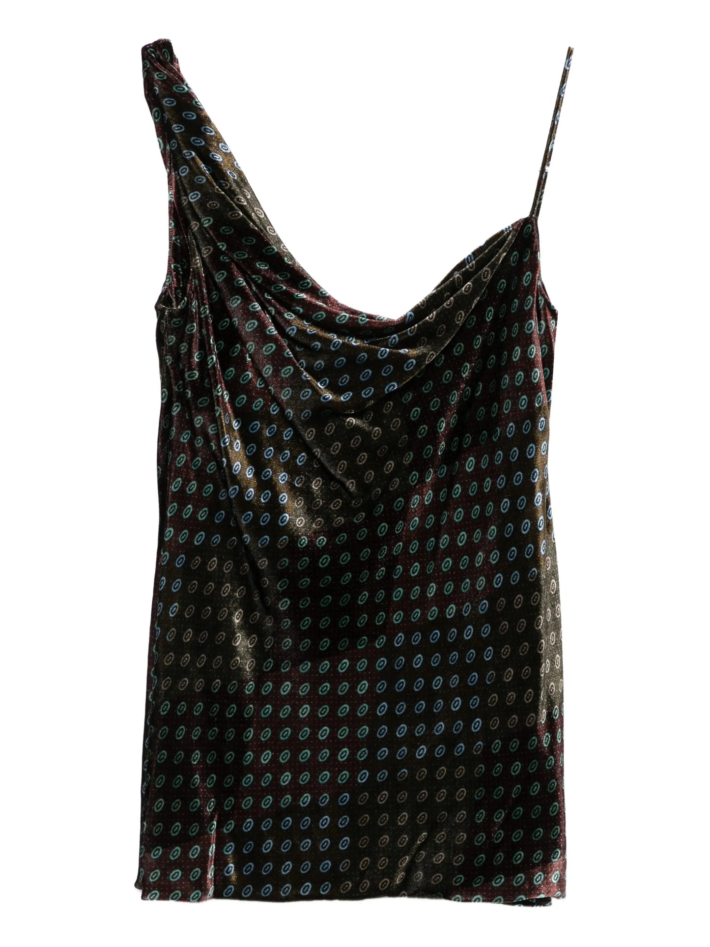 one-shoulder patterned top
