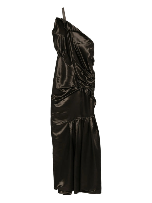 one-shoulder ruffled dress