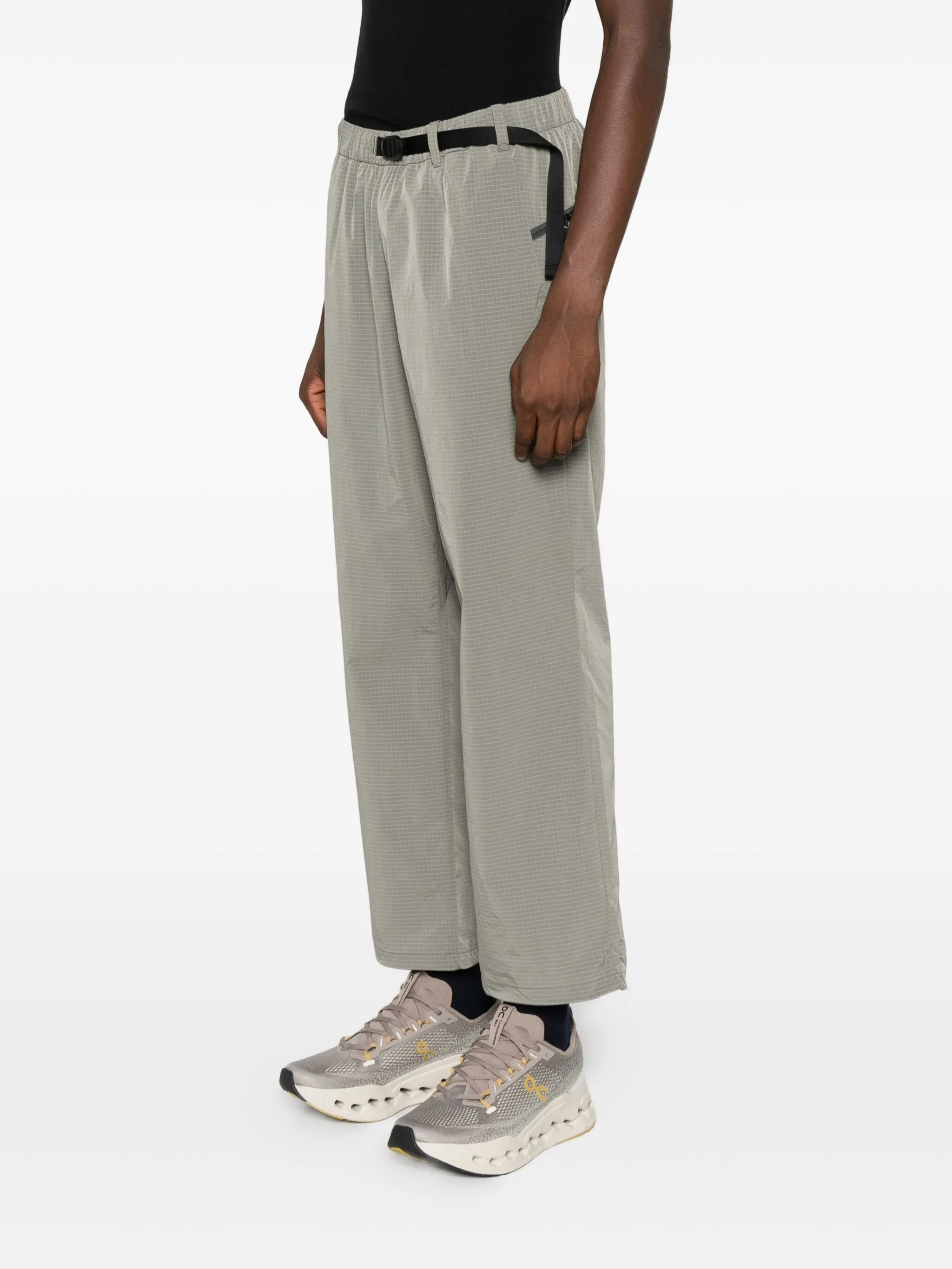 belted ripstop track pants