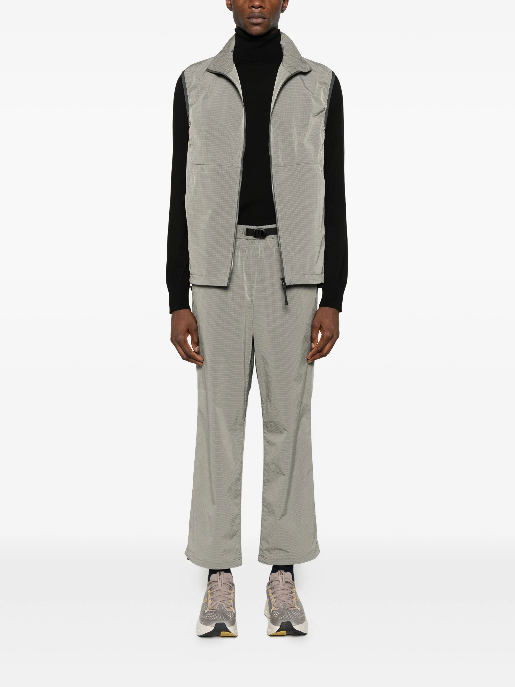 belted ripstop track pants