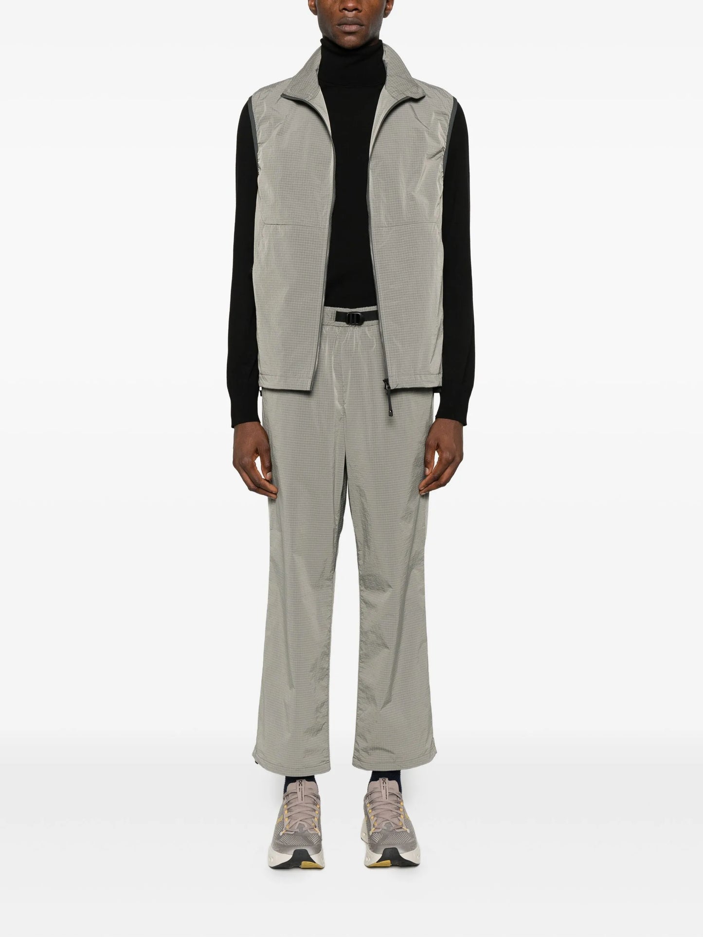 belted ripstop track pants