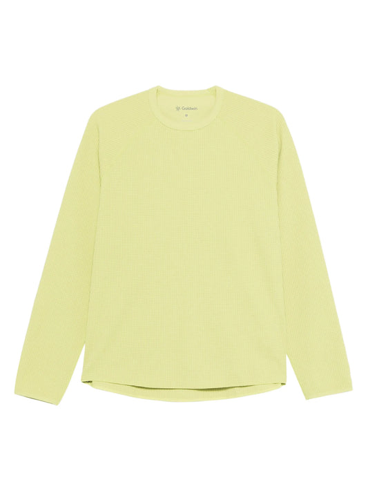 long-sleeve waffle-knit T-shirt