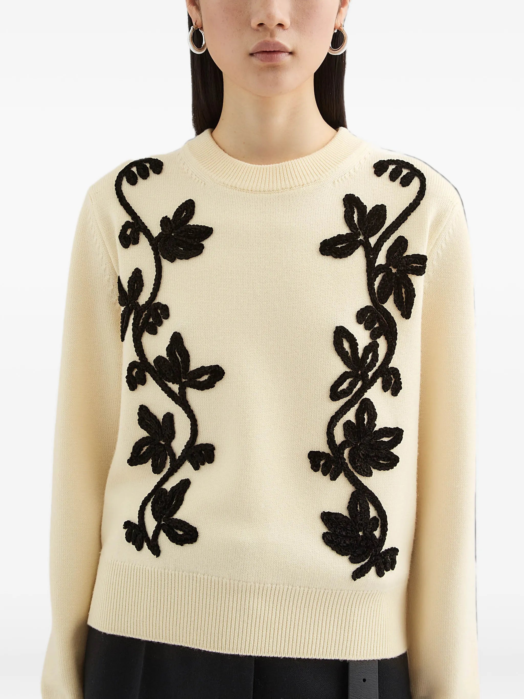 embroidered wool sweater