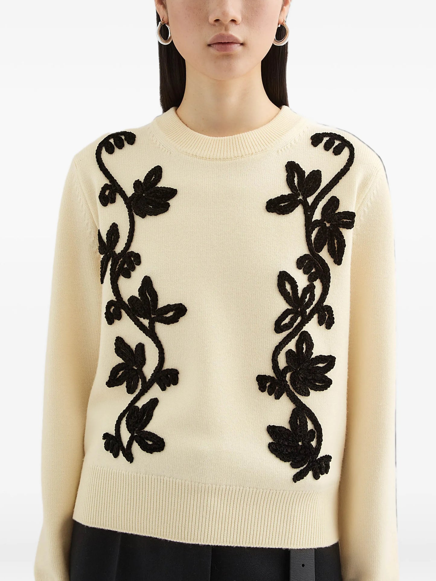 embroidered wool sweater