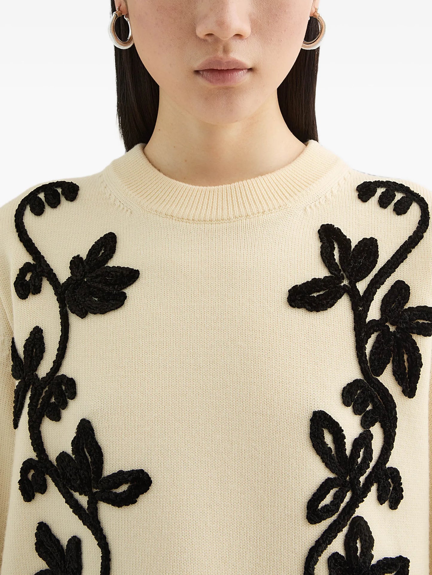embroidered wool sweater