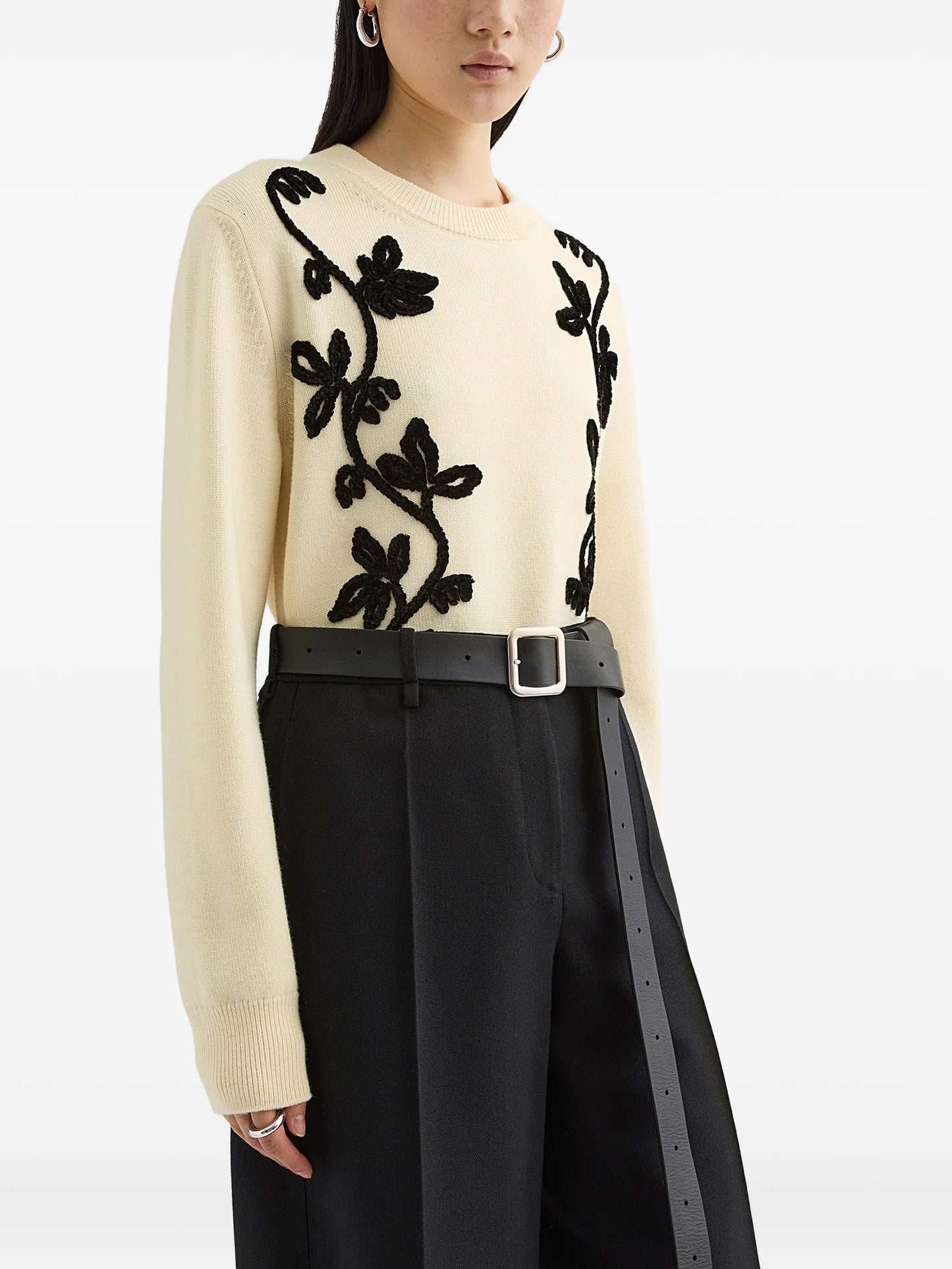 embroidered wool sweater
