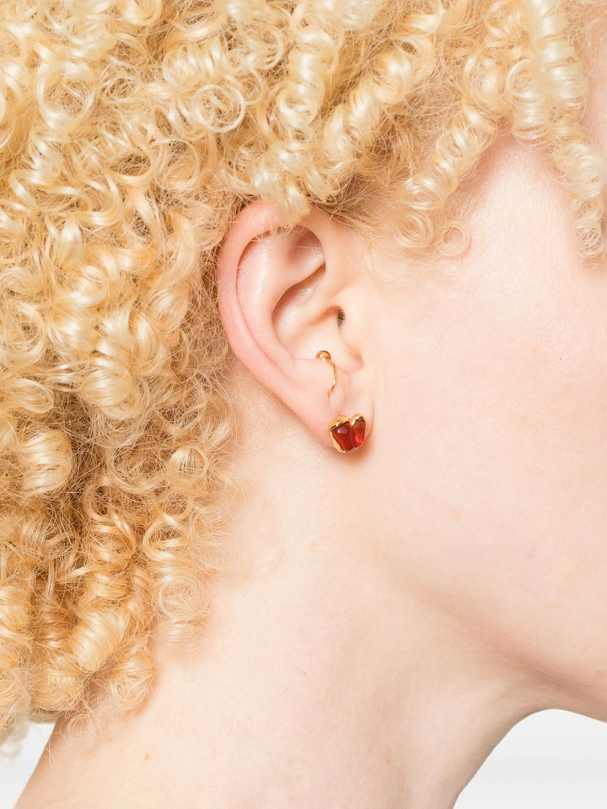 Carnelian Heart stud earrings