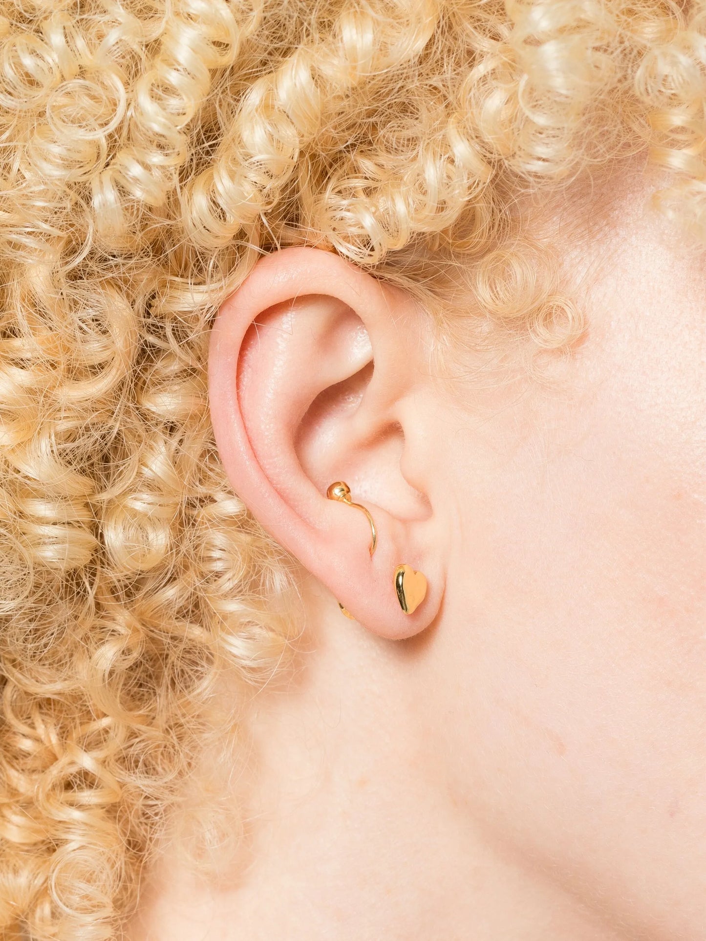 14K gold plated brass Heart earrings