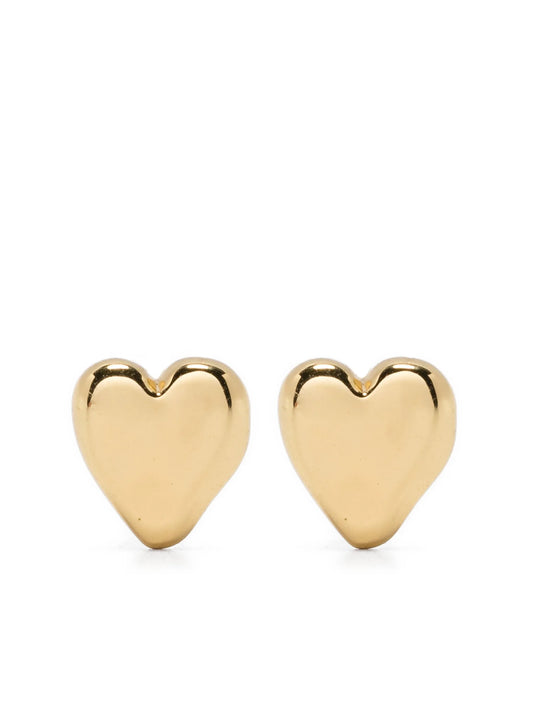 14K gold plated brass Heart earrings