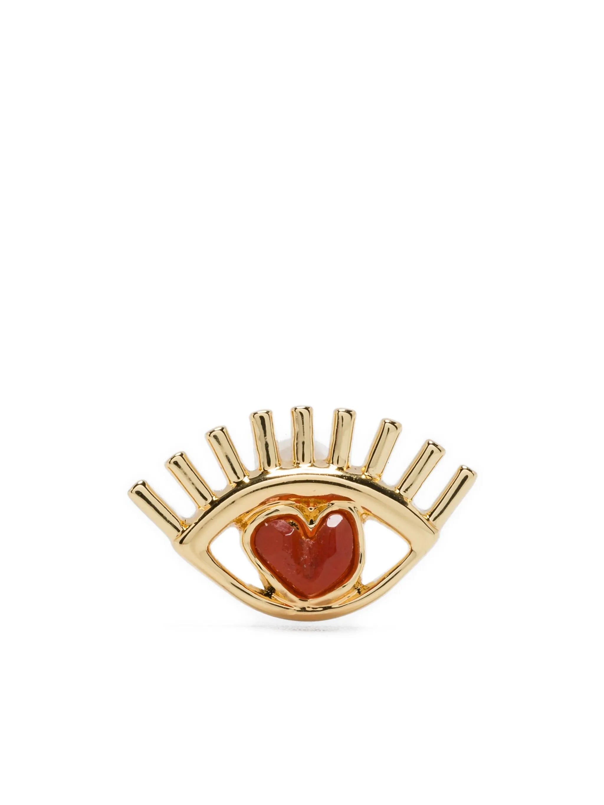 carnelian eye heart stud earrings