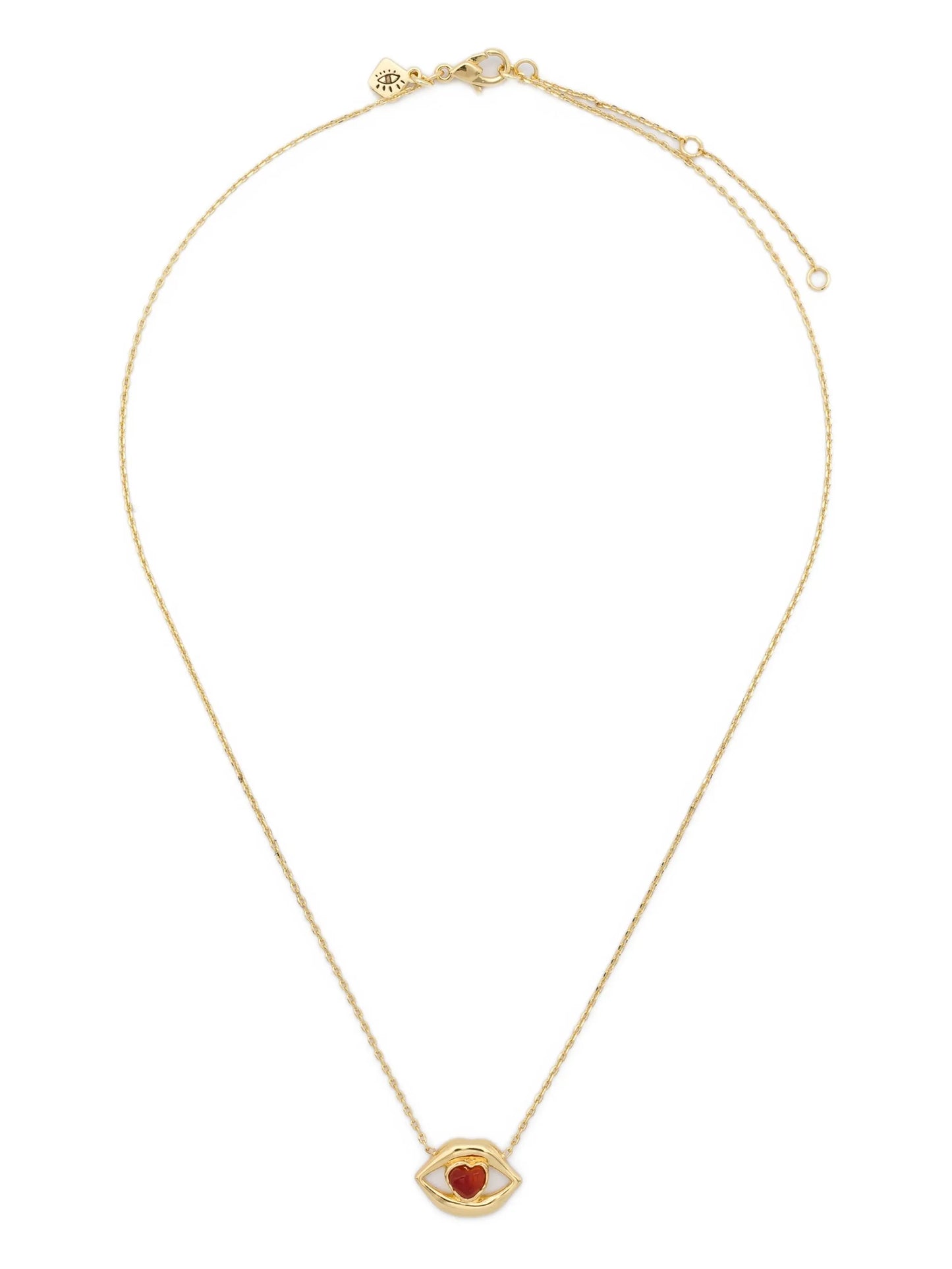14K gold plated brass lips necklace