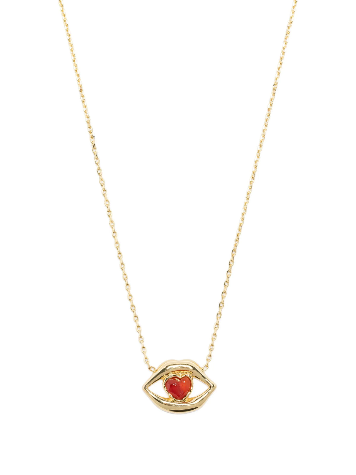 14CT gold plated brass lips necklace