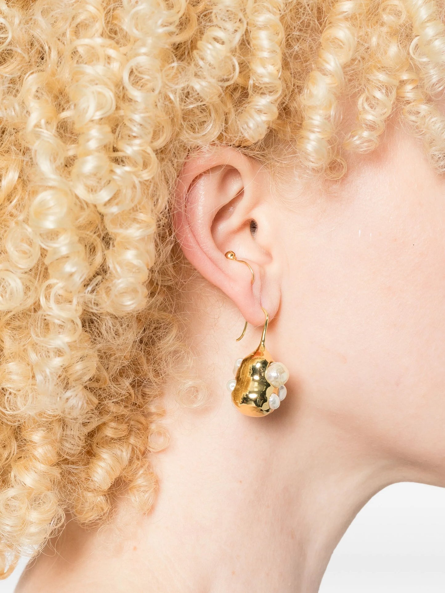 x Quentin Jones 14K gold plated brass drop earrings