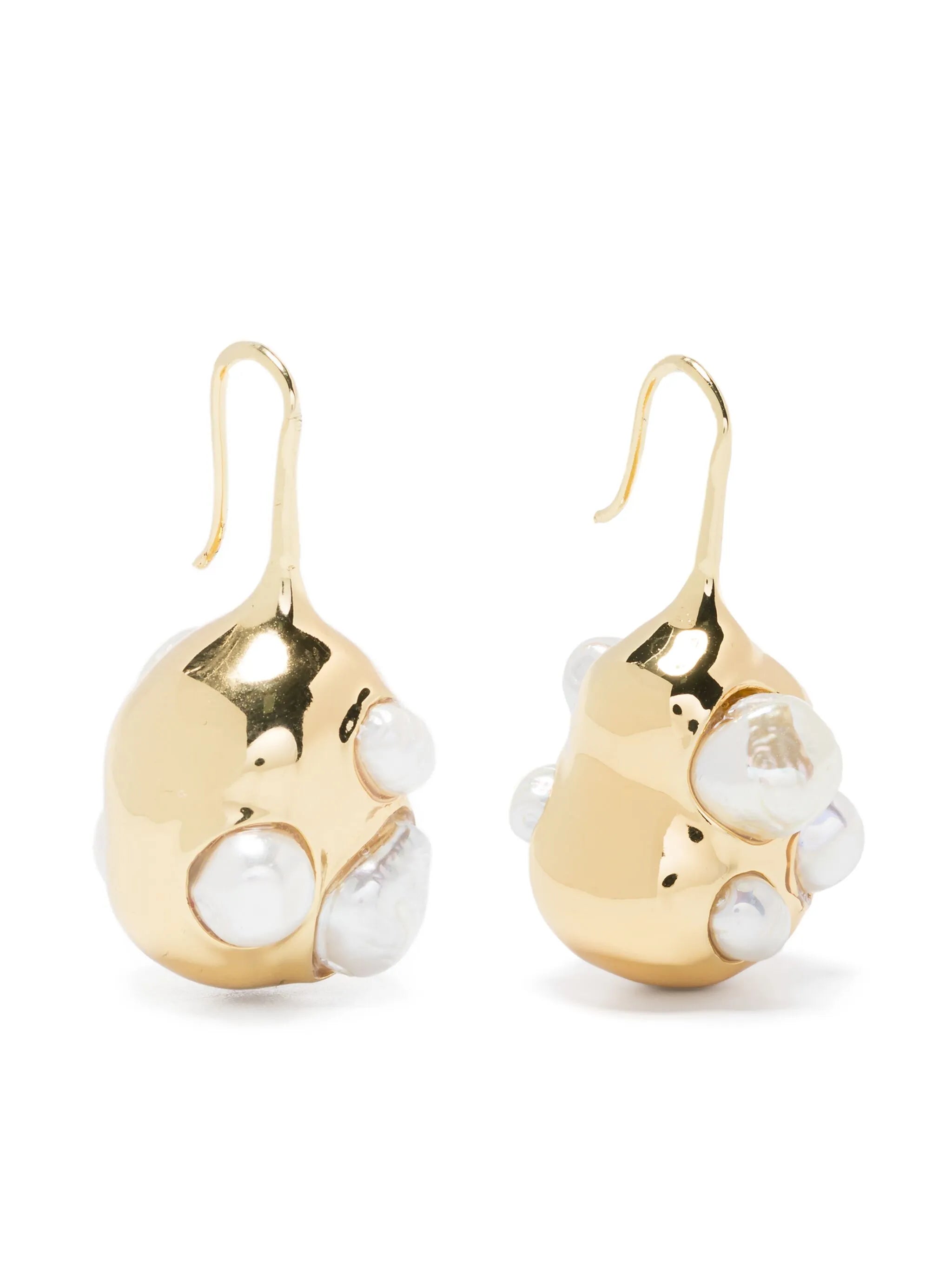 x Quentin Jones 14CT gold plated brass drop earrings