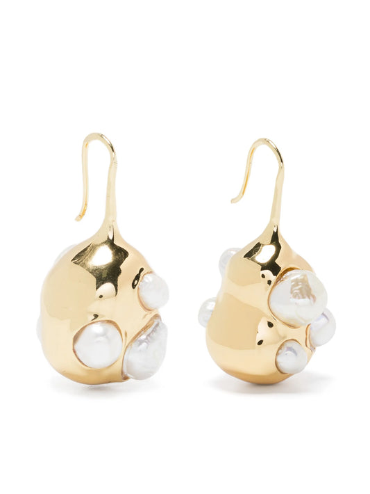 x Quentin Jones 14CT gold plated brass drop earrings