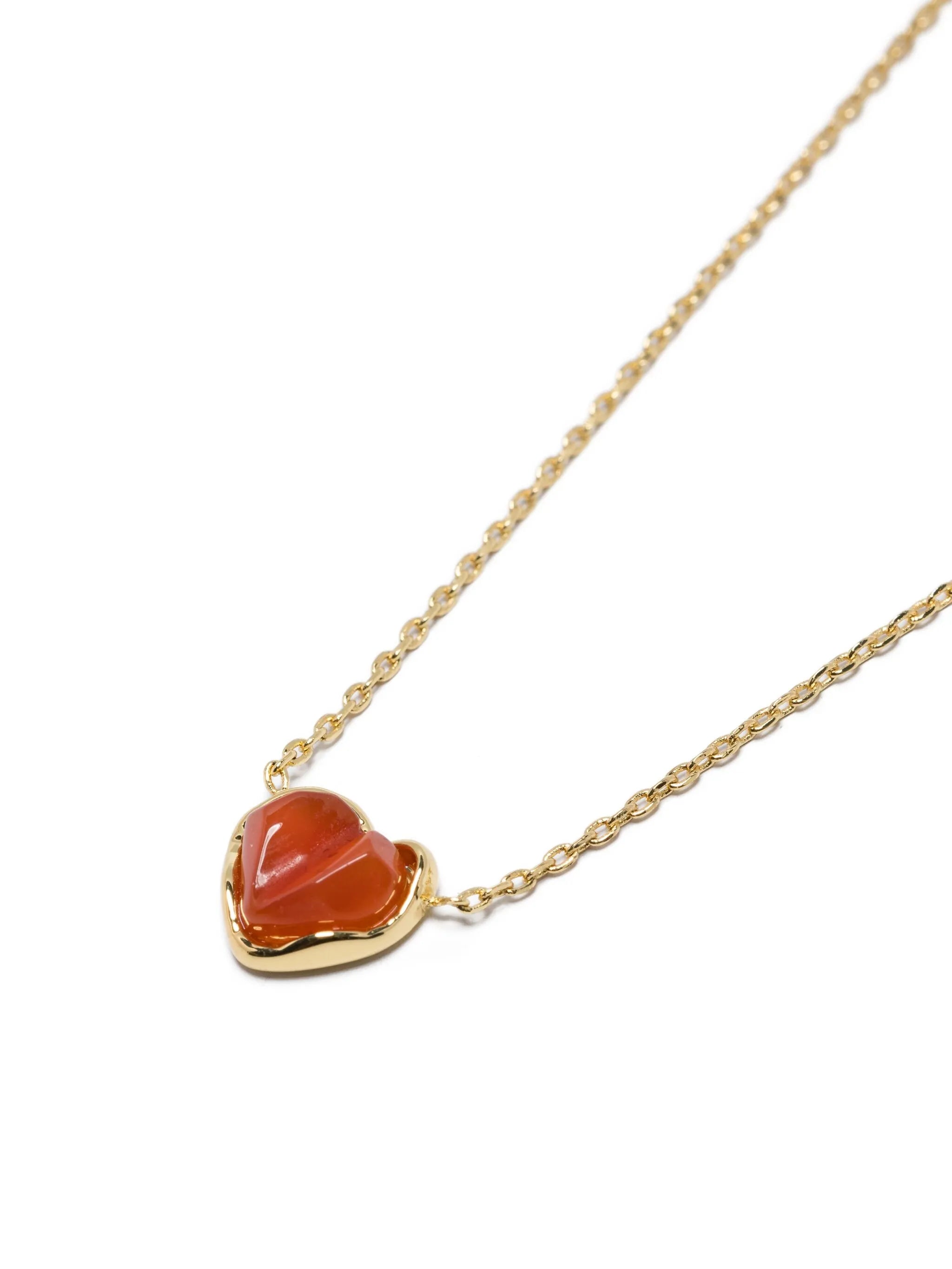 14K gold plated brass Heart necklace