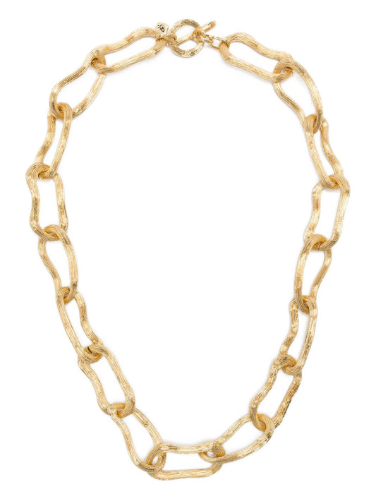 x Quentin Jones 14K gold plated brass chain-link necklace