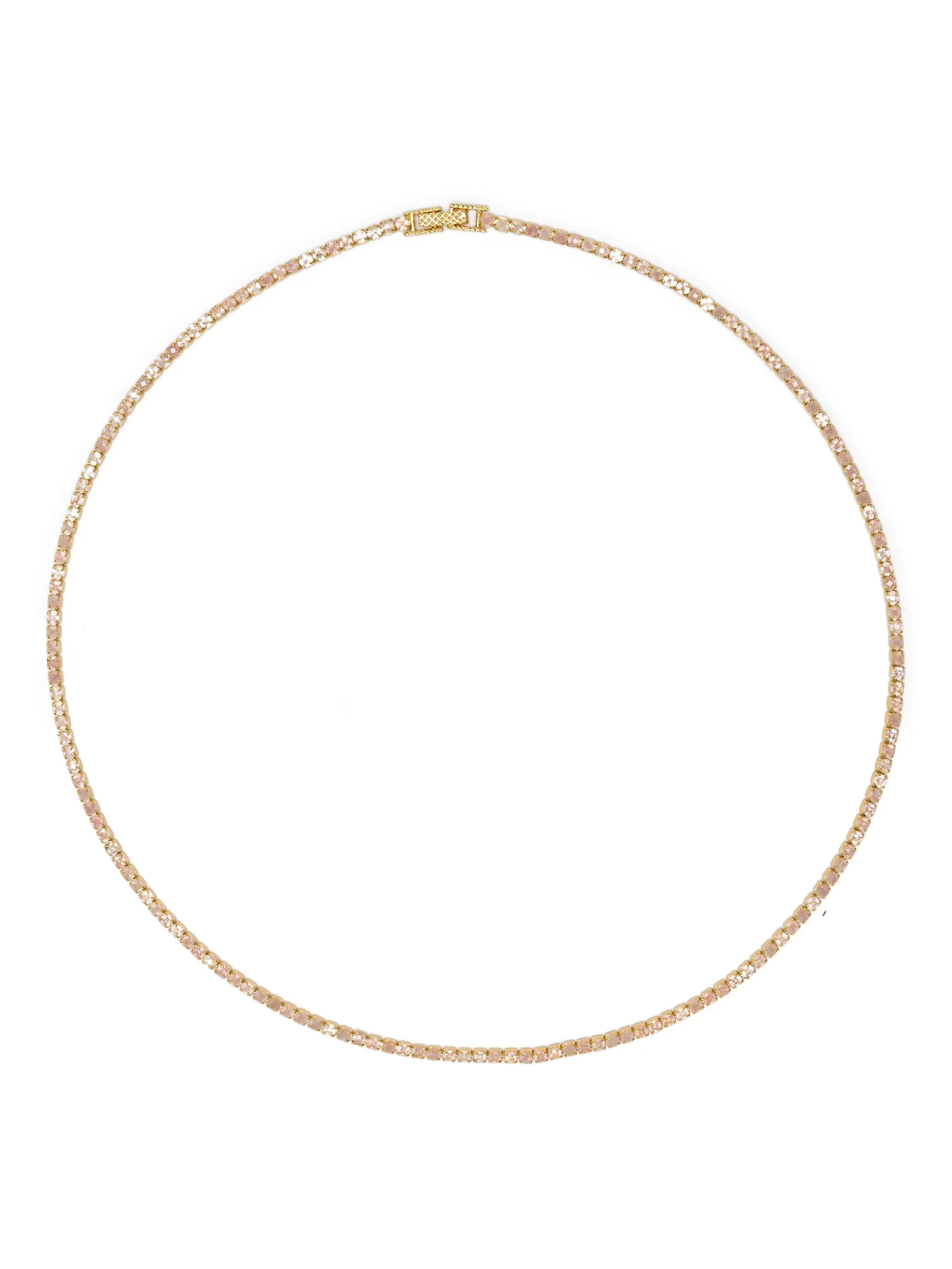 rose-quartz tennis necklace