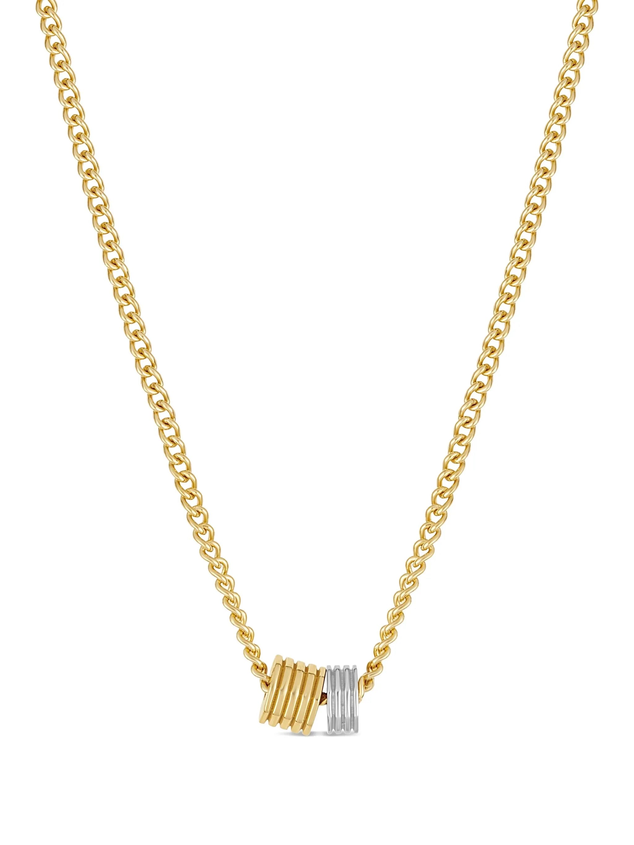 Octagon Mini Double-charm necklace