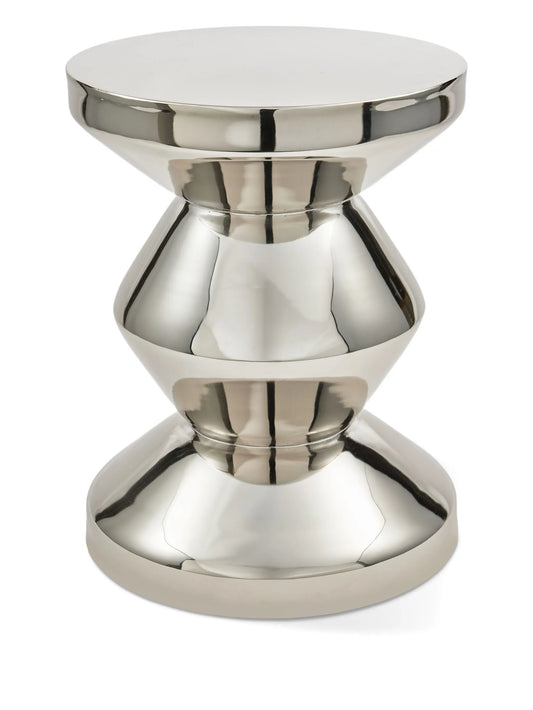 polished metal accent stool