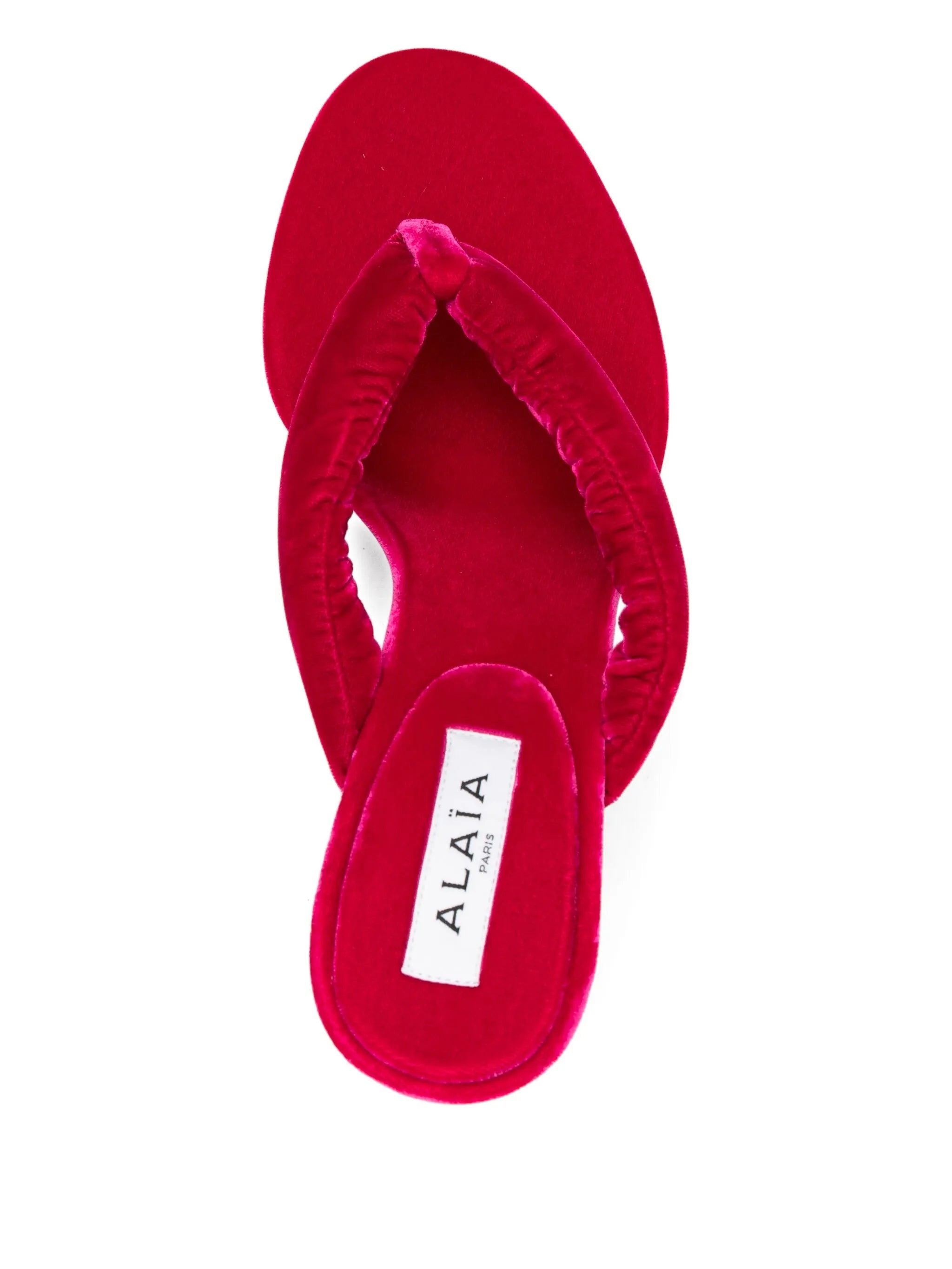 90mm velvet thong mules