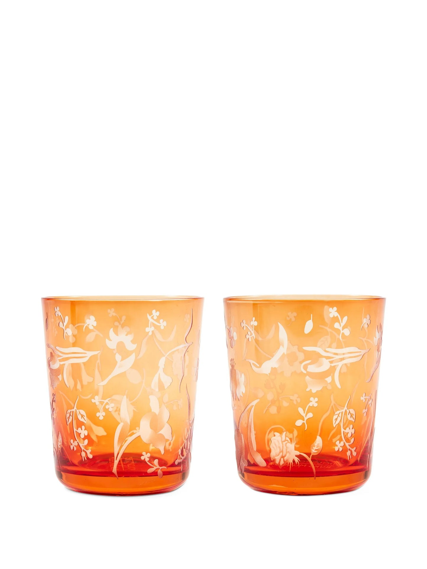 flower-engraved tumblers