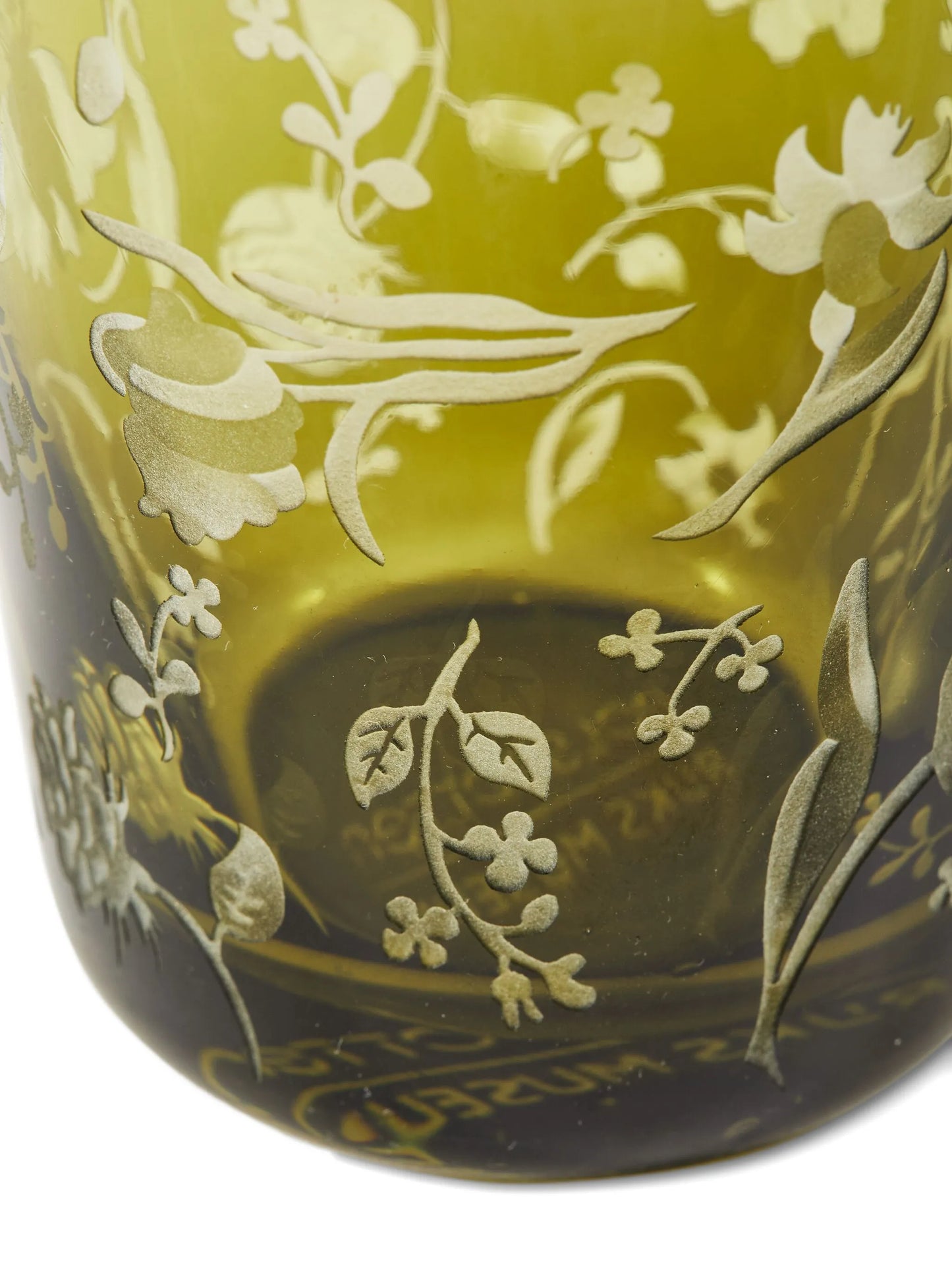 floral-etched glass tumblers