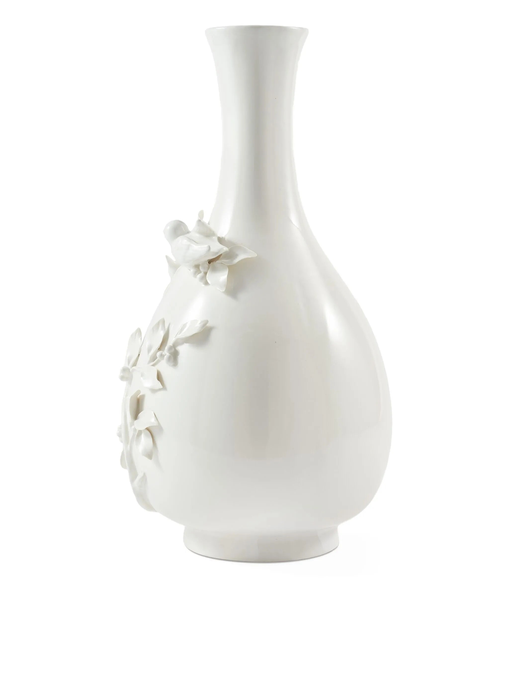 bird-adorned porcelain vase