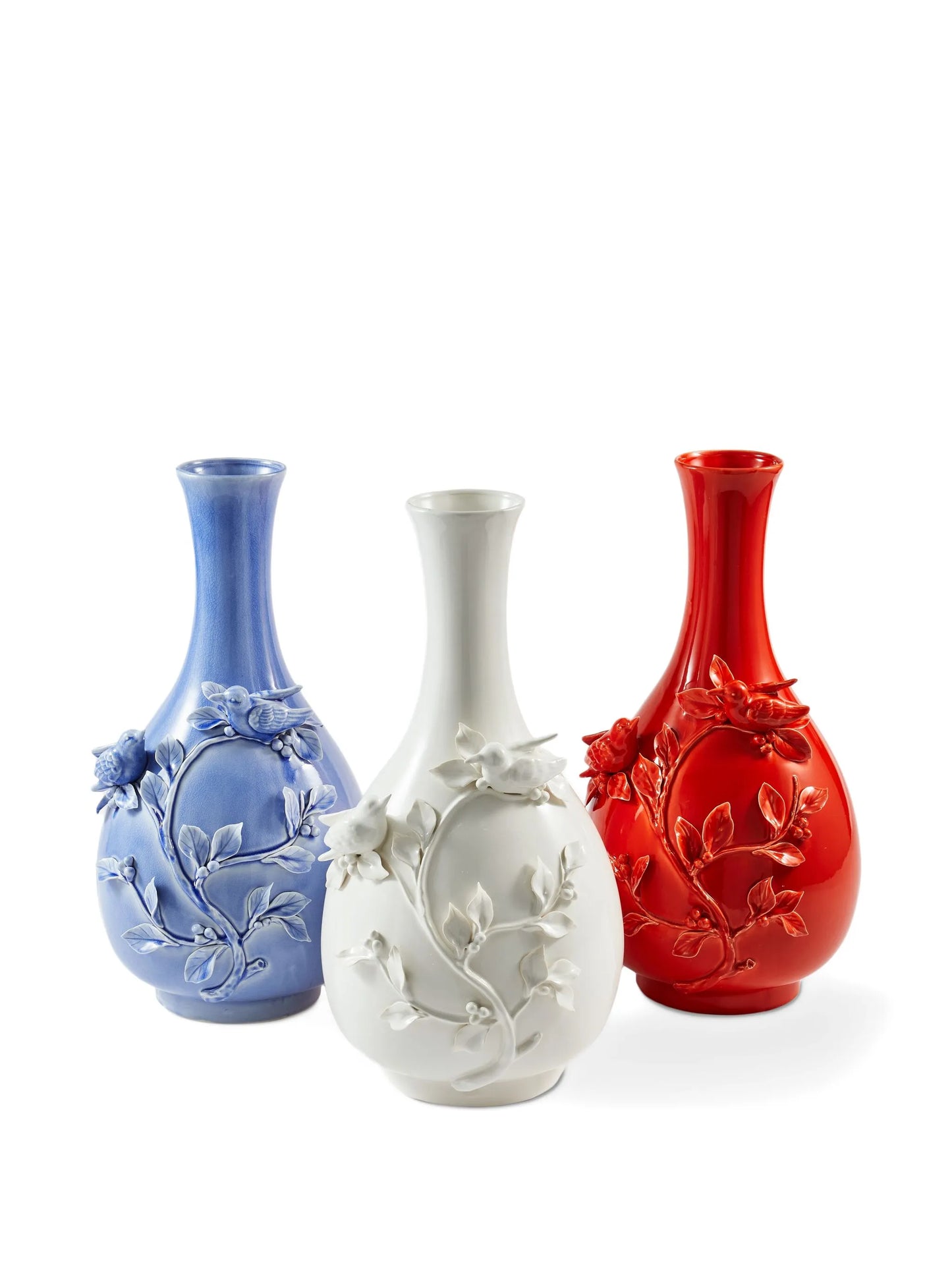 bird-adorned porcelain vase