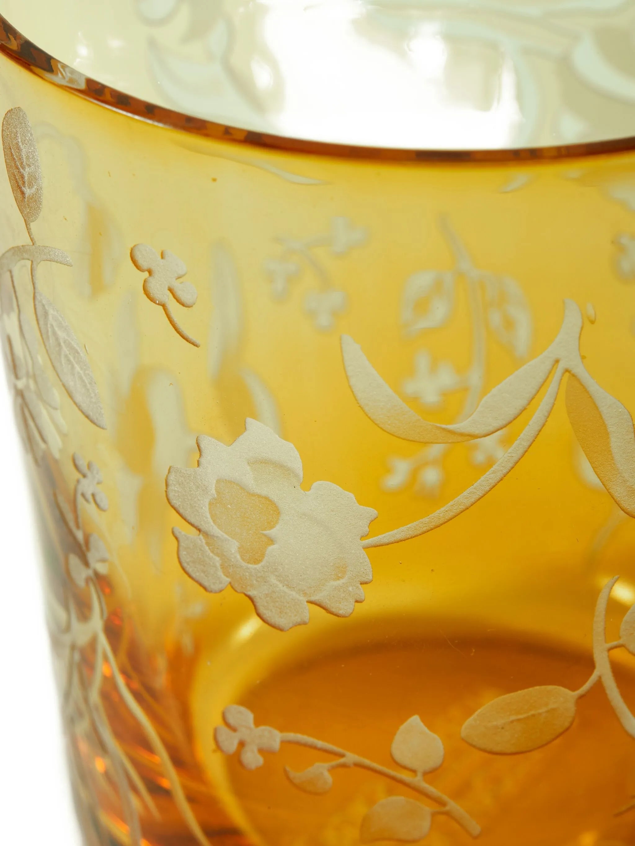 etched floral tumbler (set of four)