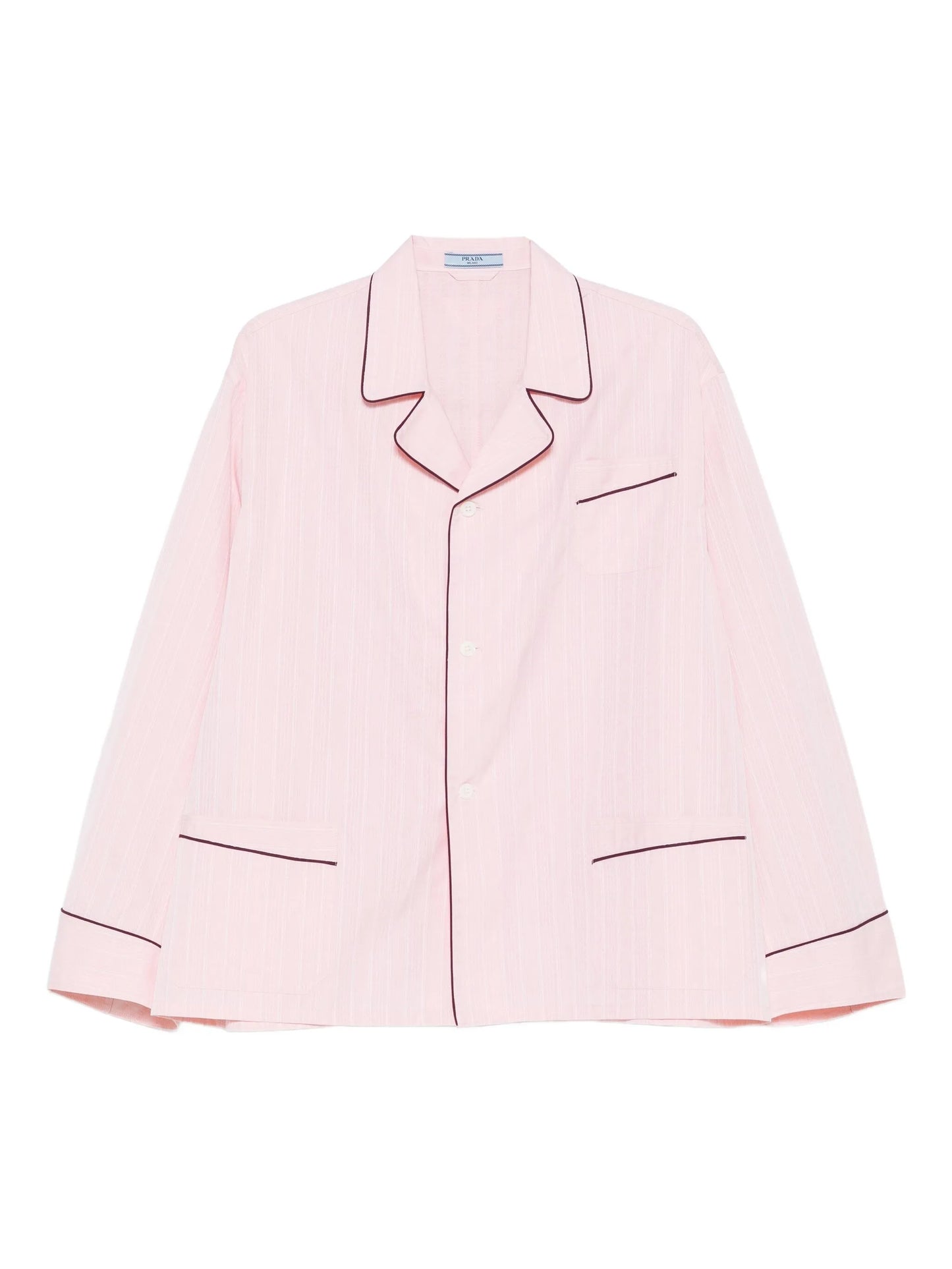 striped contrast-trim shirt