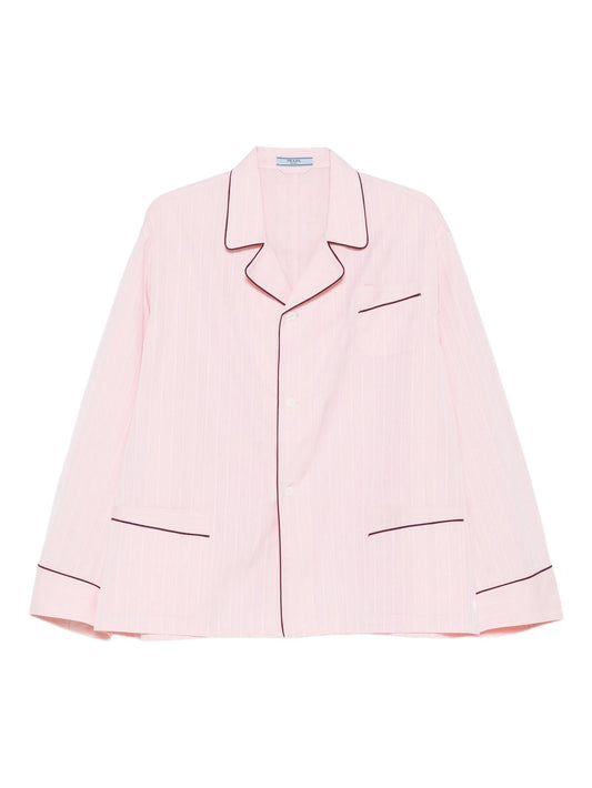striped contrast-trim shirt