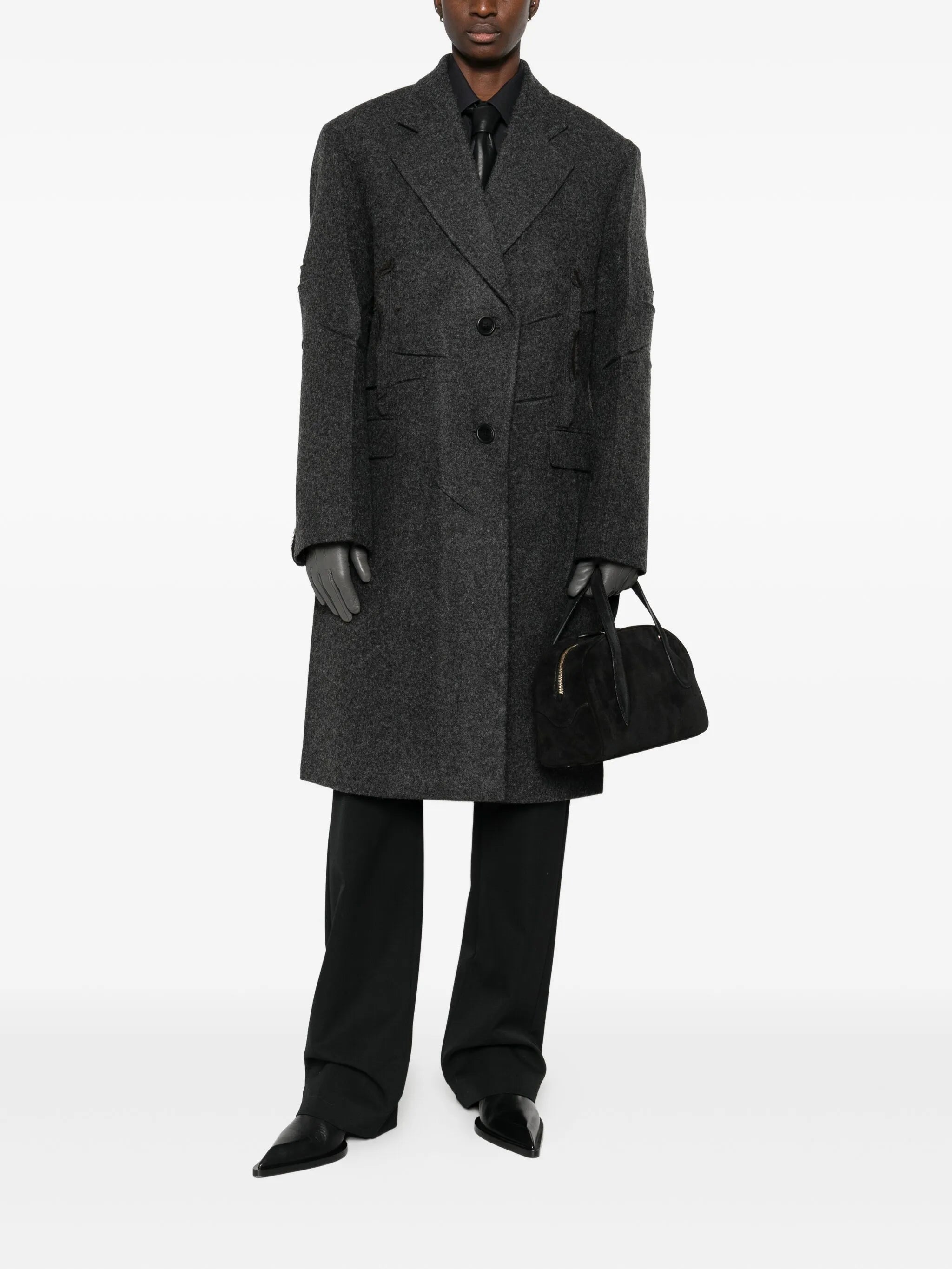 single-breasted wool coat