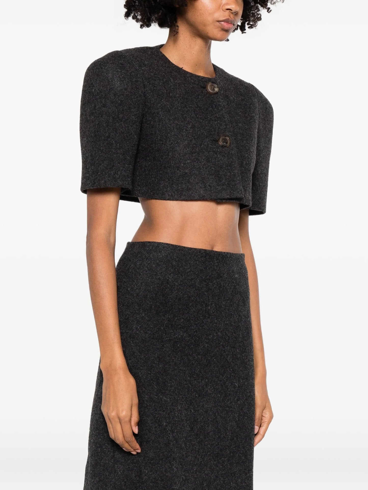 wool cropped jacket