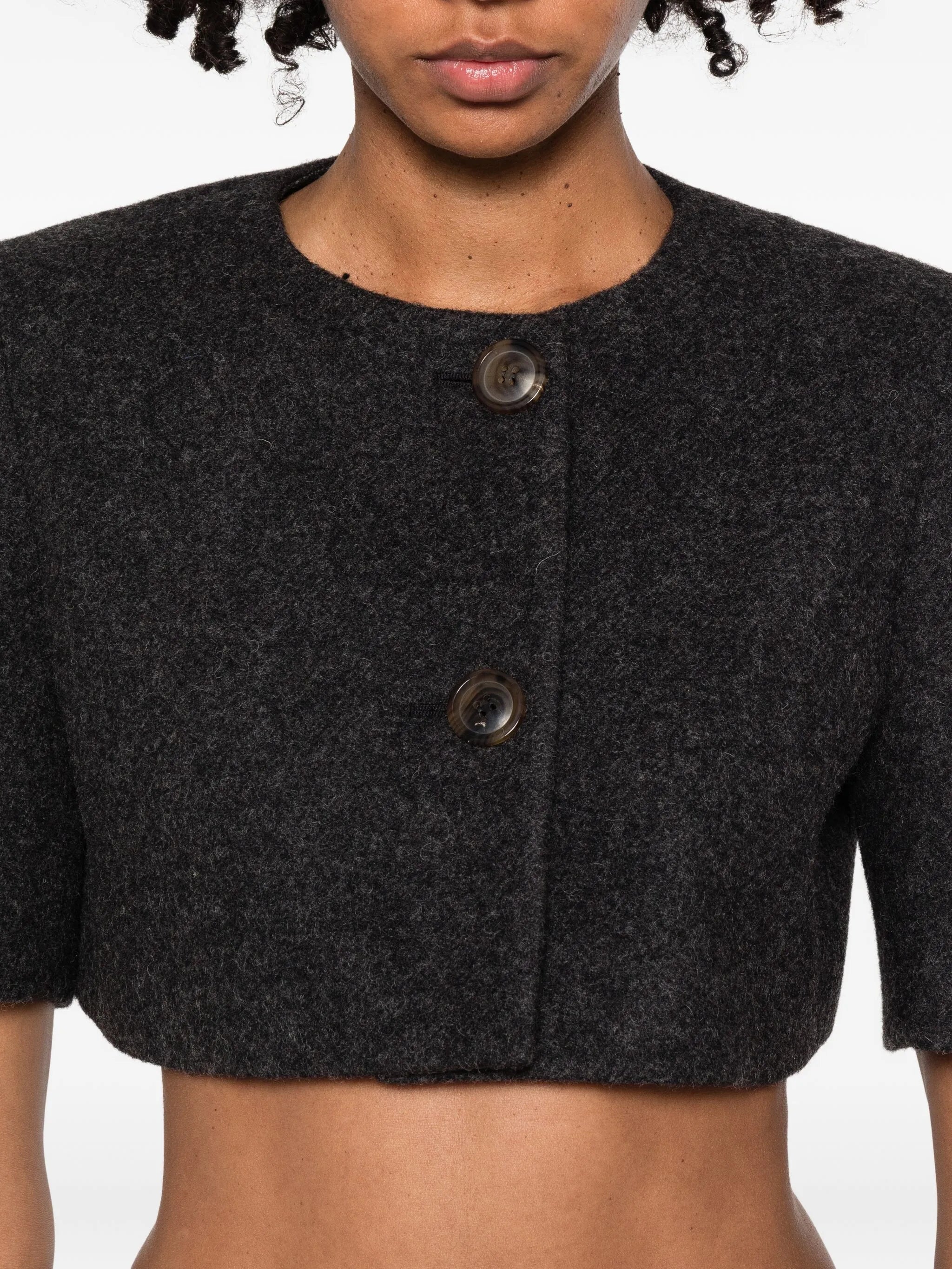 wool cropped jacket
