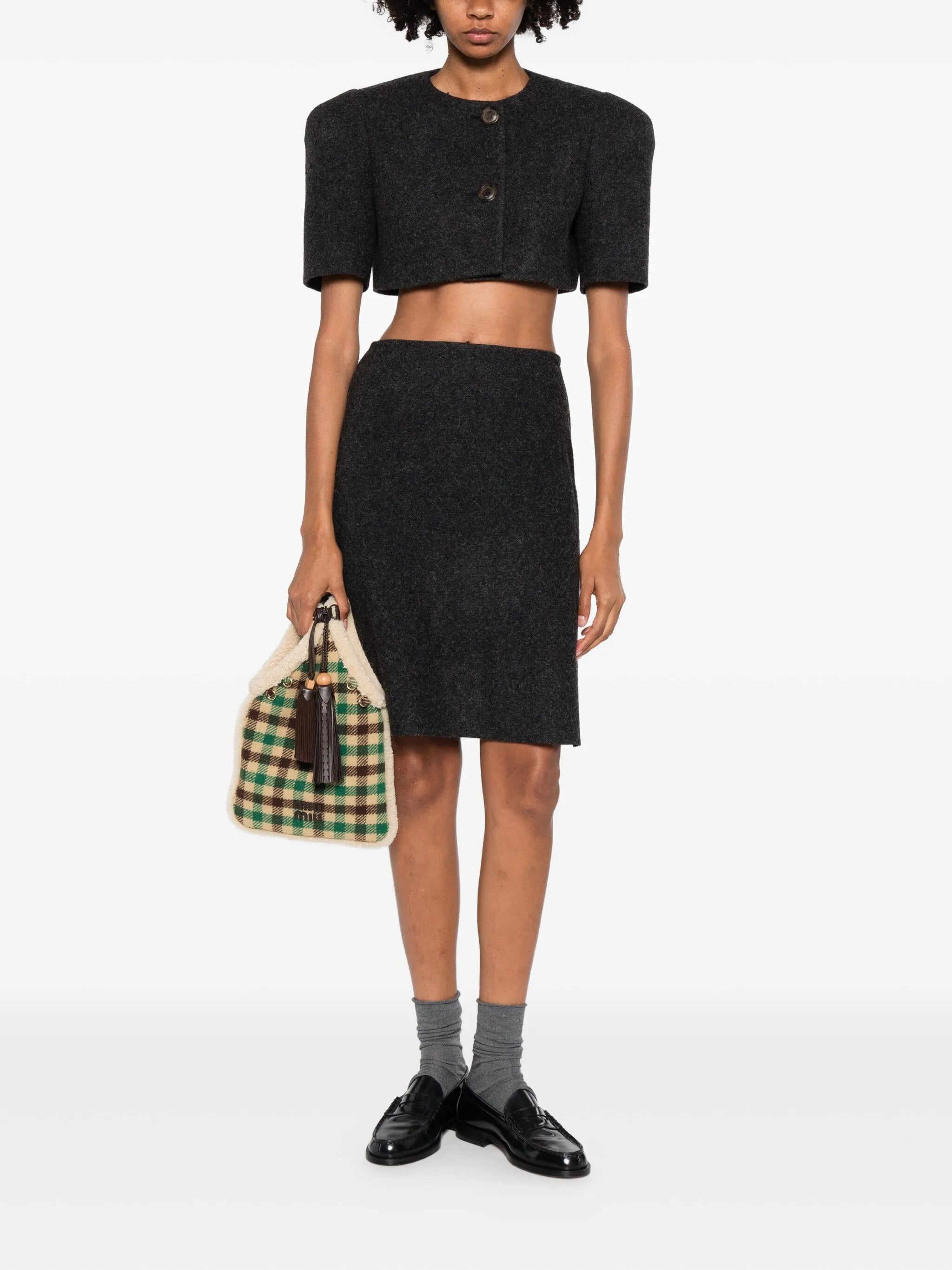 wool cropped jacket