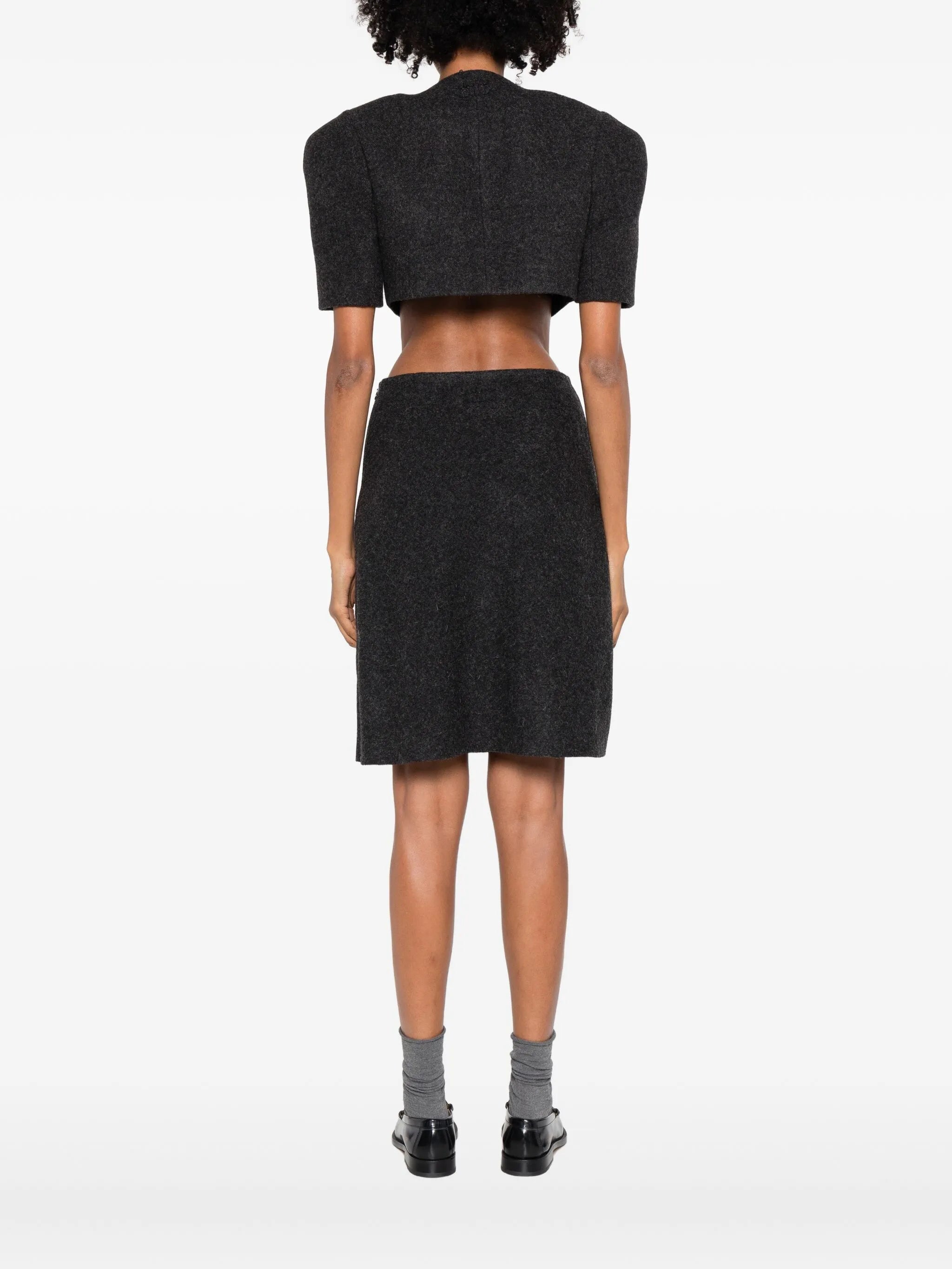 wool cropped jacket