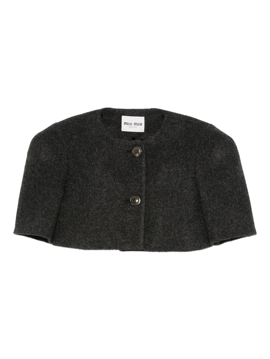 wool cropped jacket