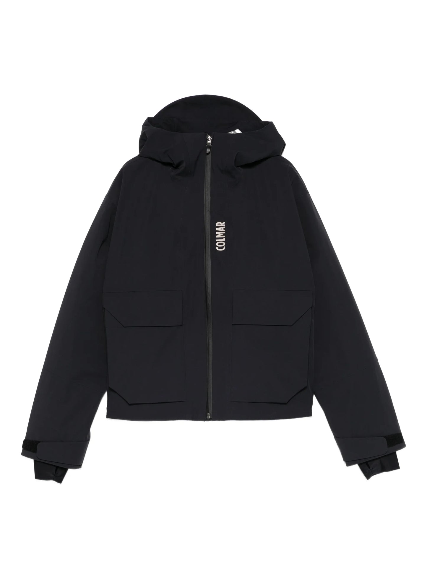hooded pocket ski jacket