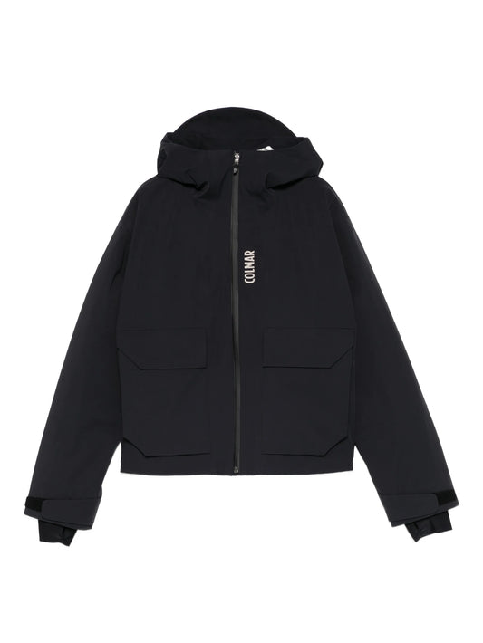hooded pocket ski jacket