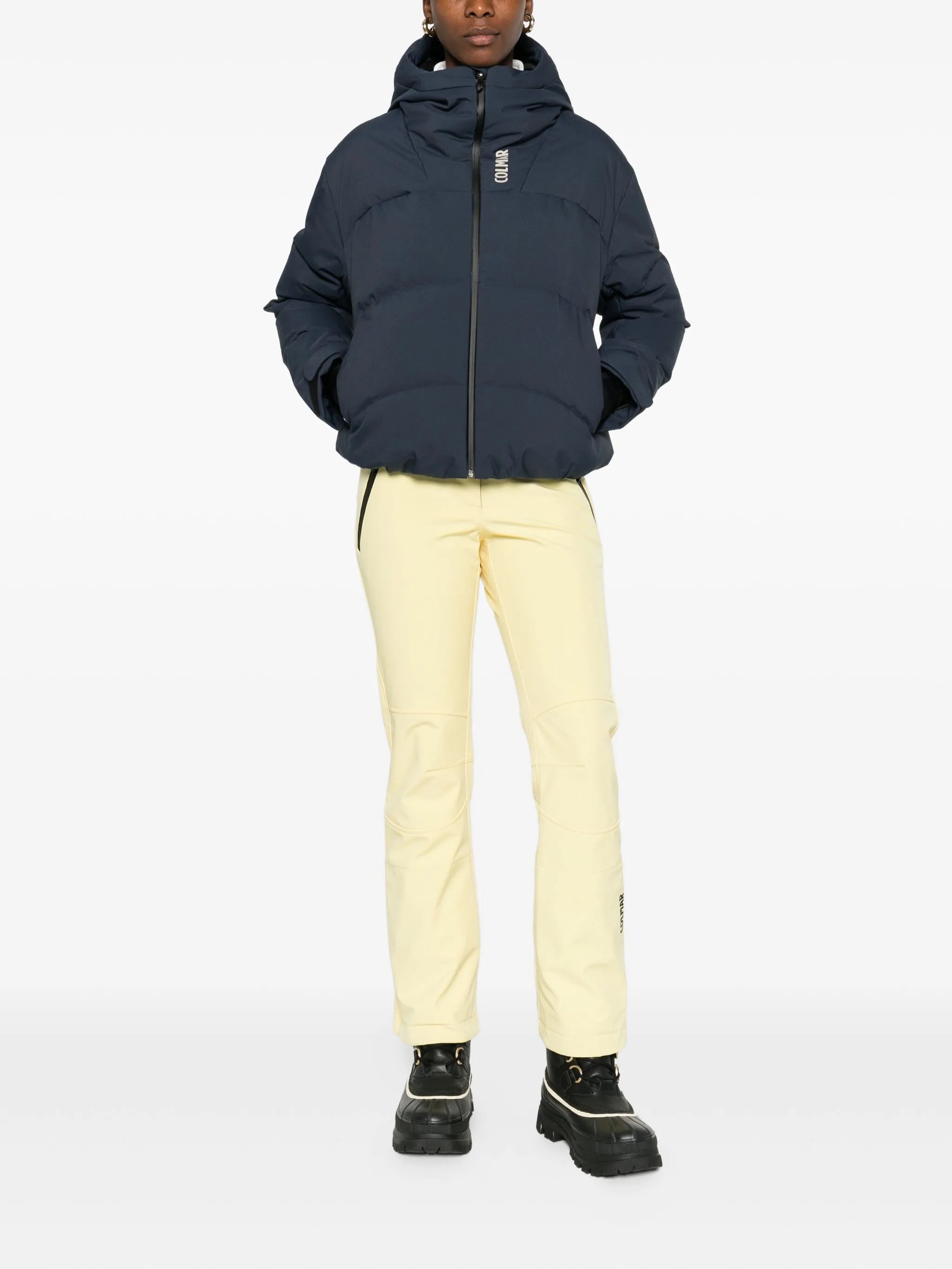 zip-detail ski trousers