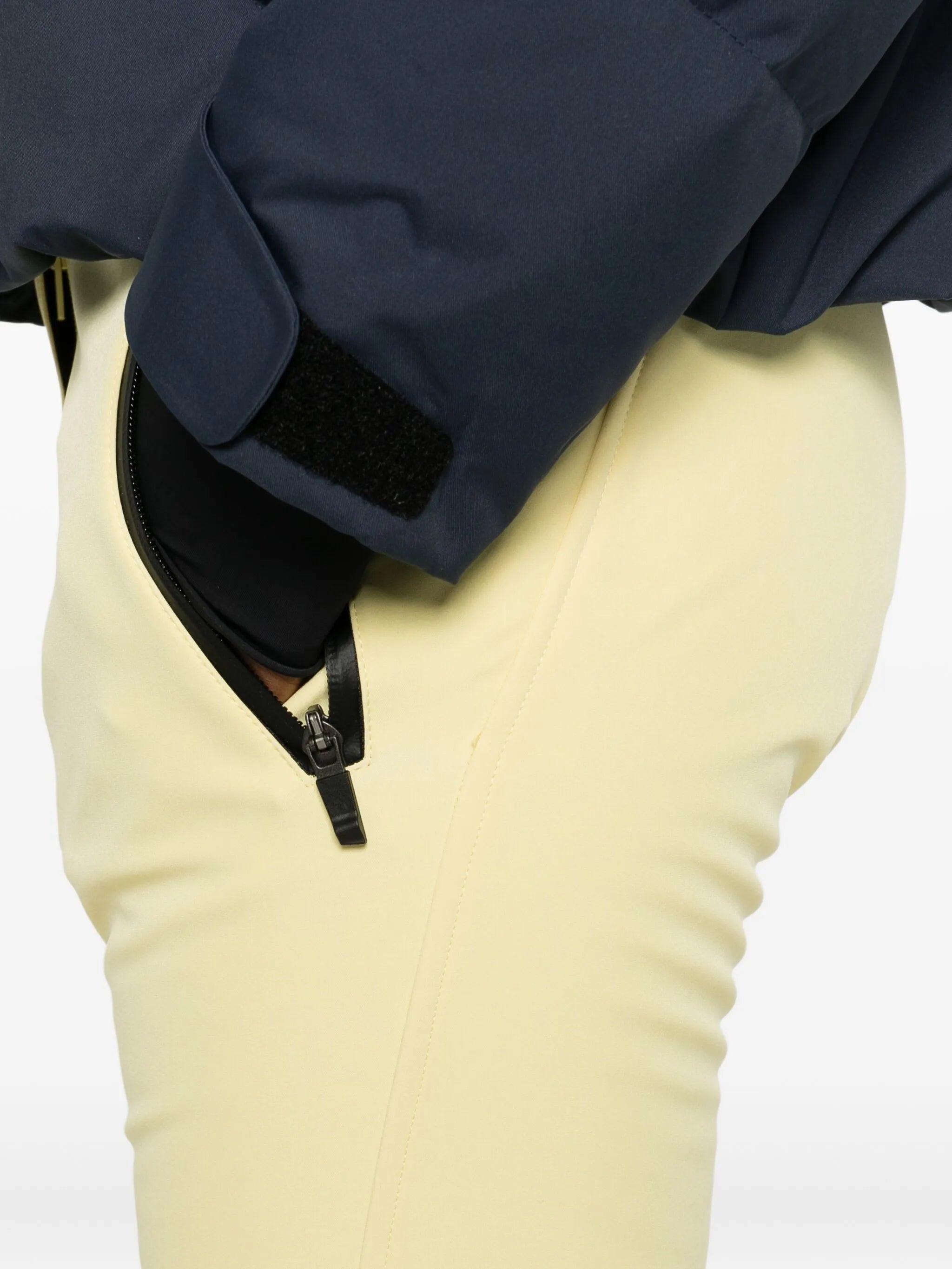 zip-detail ski trousers