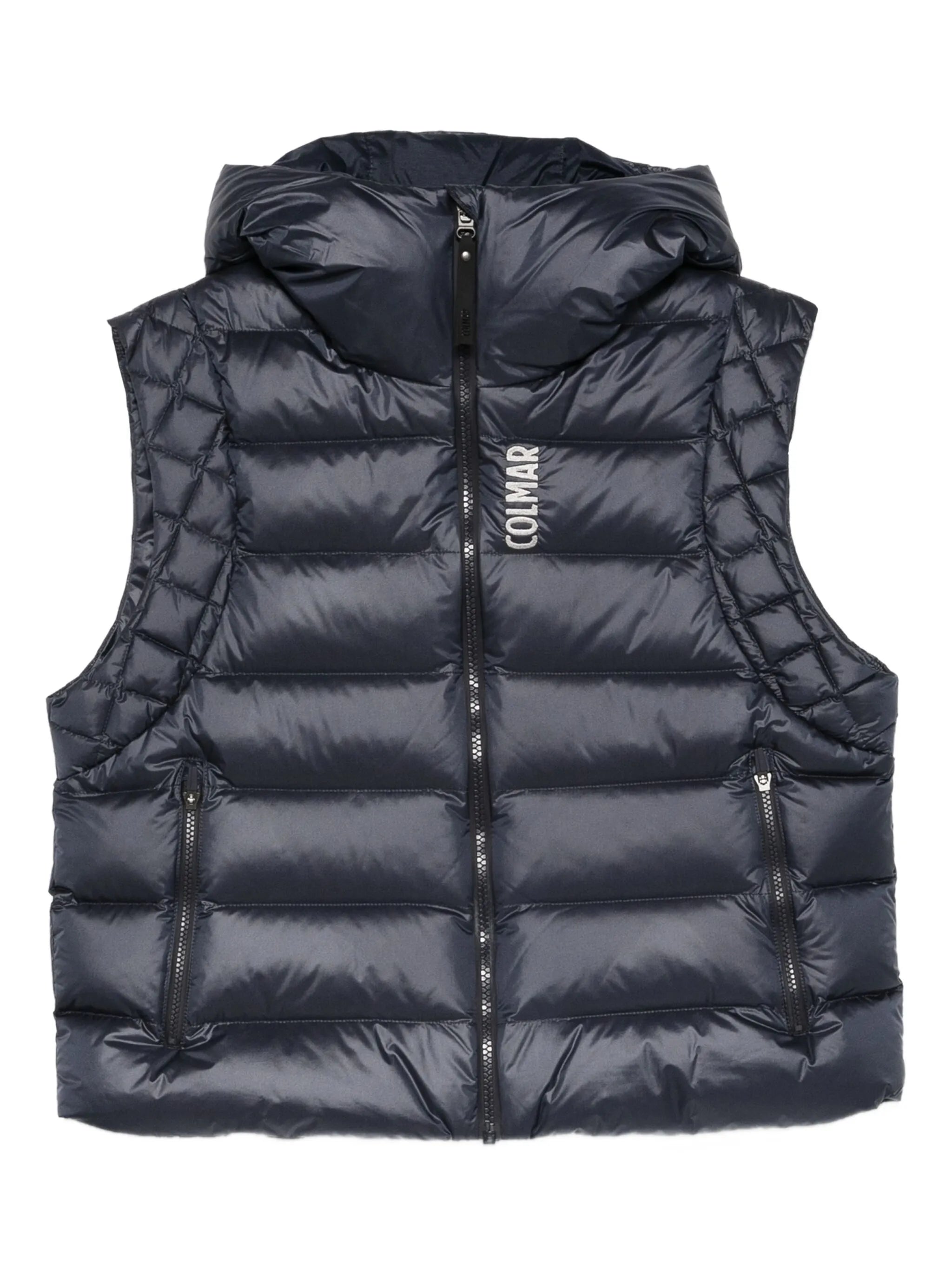 zip-fastening hooded gilet