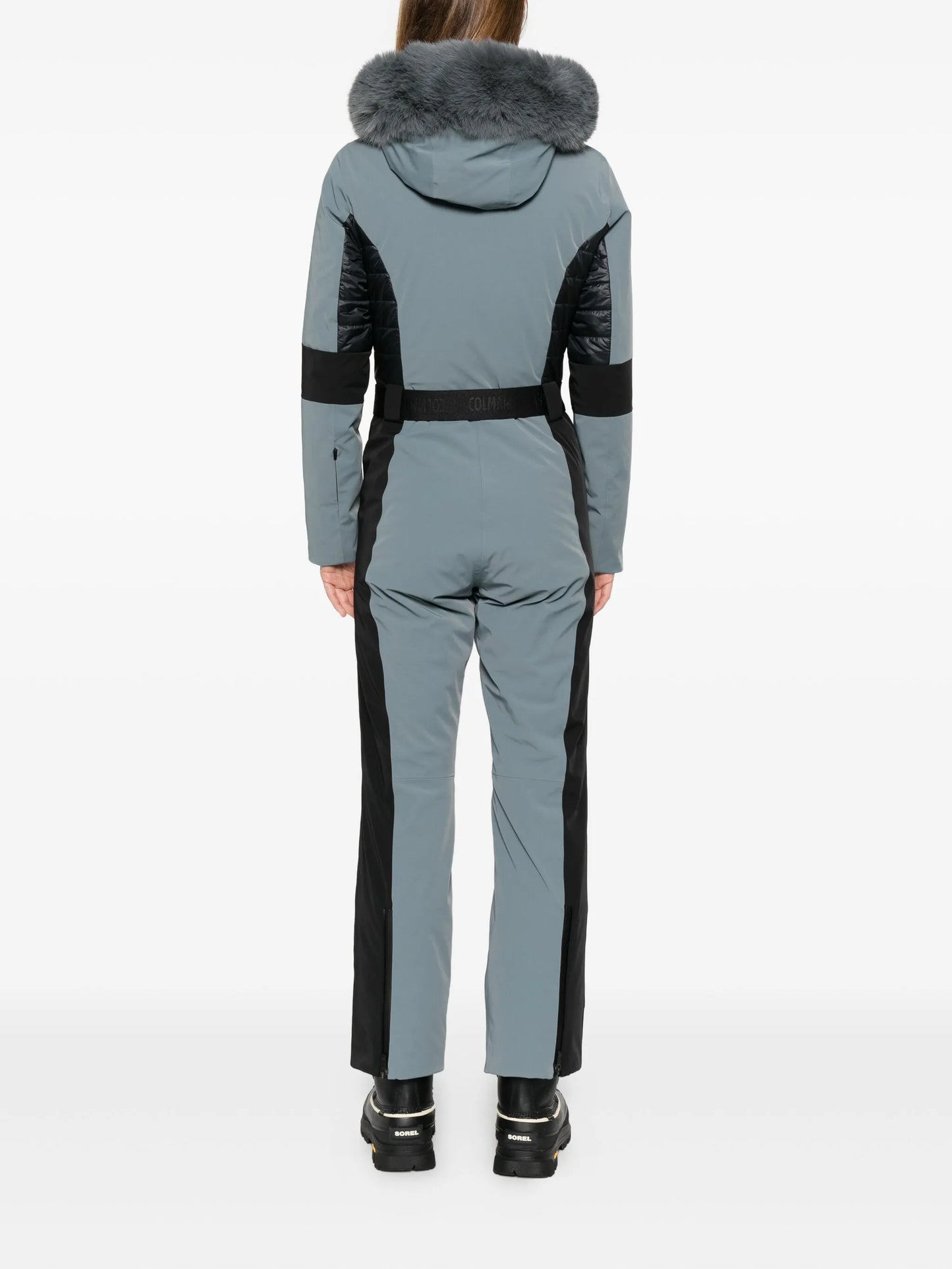 quilted belted ski suit