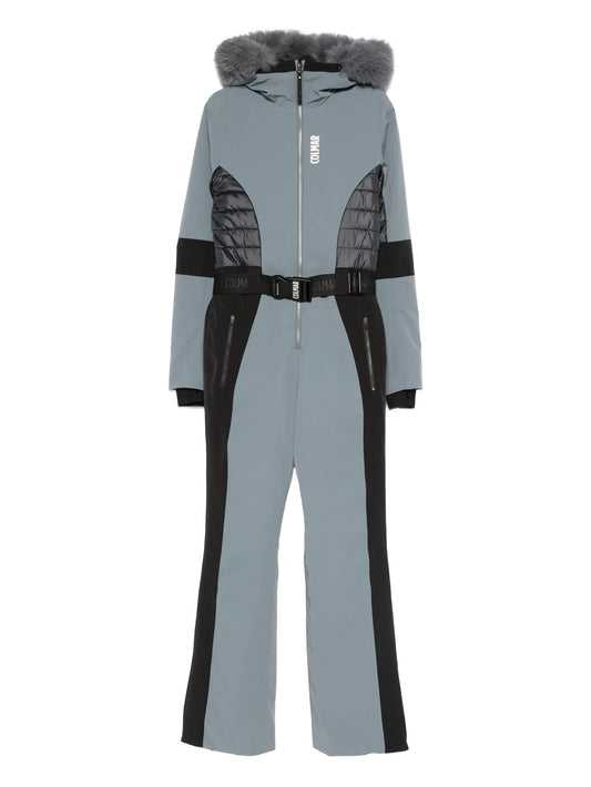 quilted belted ski suit