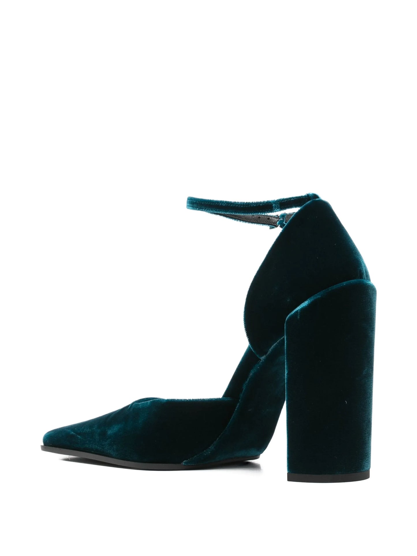 90mm square-toe velvet pumps